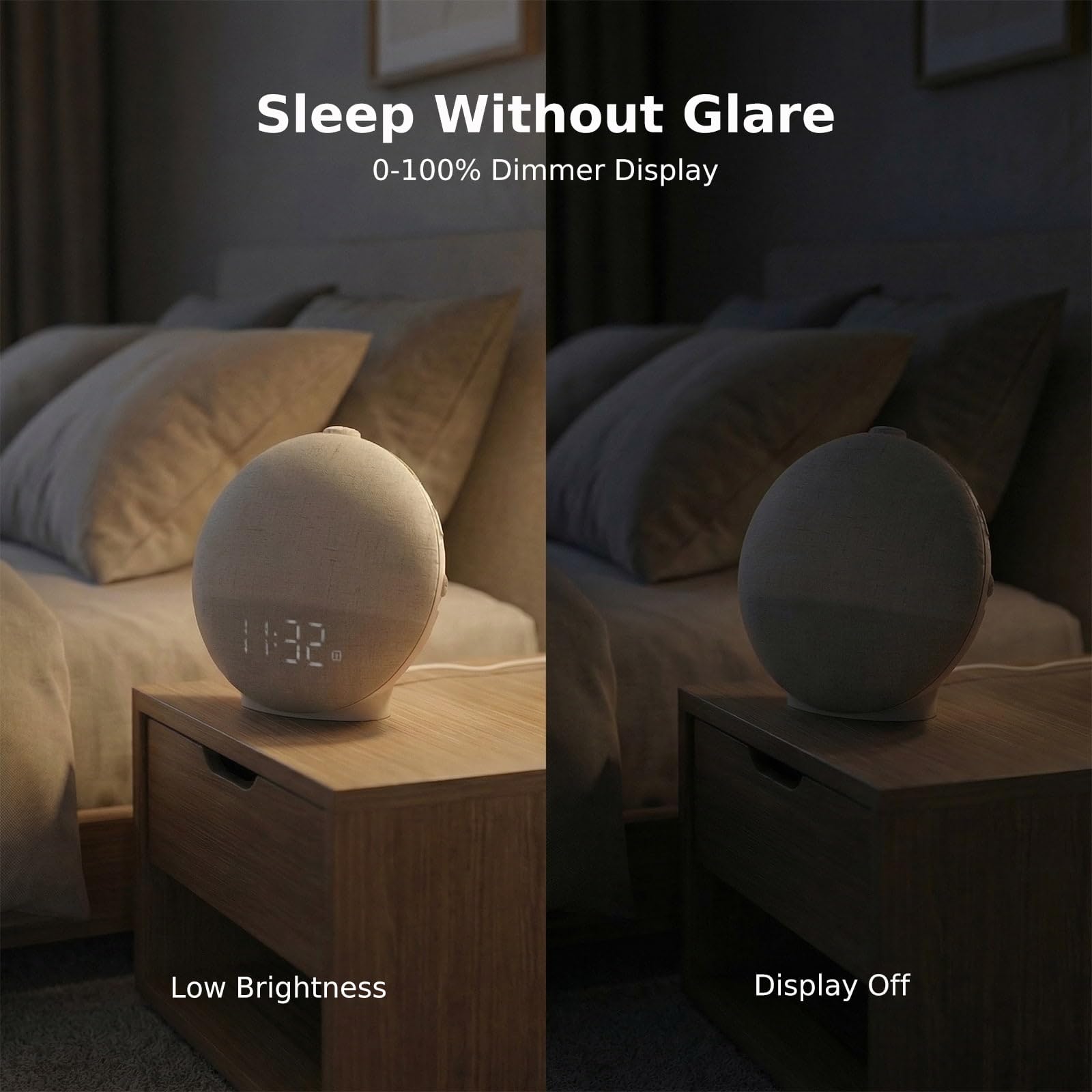 Reloj despertador Sunrise con máquina de sonido, luz natural de despertar con luz nocturna, 30 sonidos de sueño, altavoz Bluetooth, reloj despertador de máquina de ruido blanco para