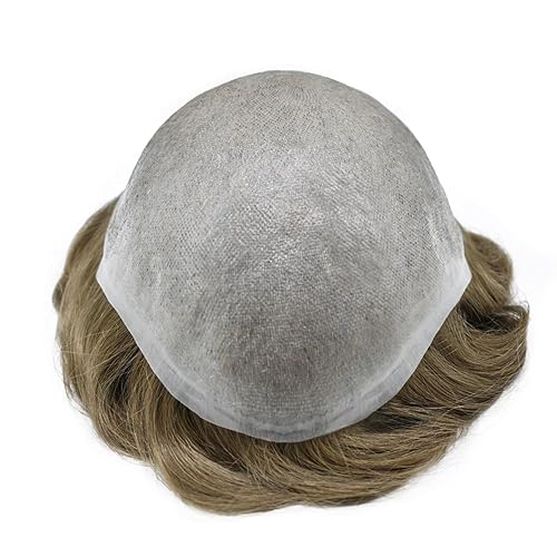 Miniatura 7 de Toupee - Sistema de cabello humano para hombre, 0.002 in, piel ultrafina, para hombre, tupé en V con bucles, 90% densidad de luz, reemplazo de