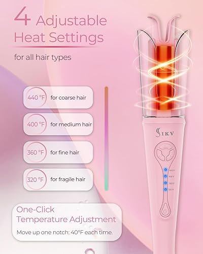 Miniatura 6 de Rotating Curling Iron, Auto Hair Curler, Automatic Curling Wand 1 Inch Barrel, Beachwaver Hair with Fast Heating and Auto Shut-Off for Hair Styling