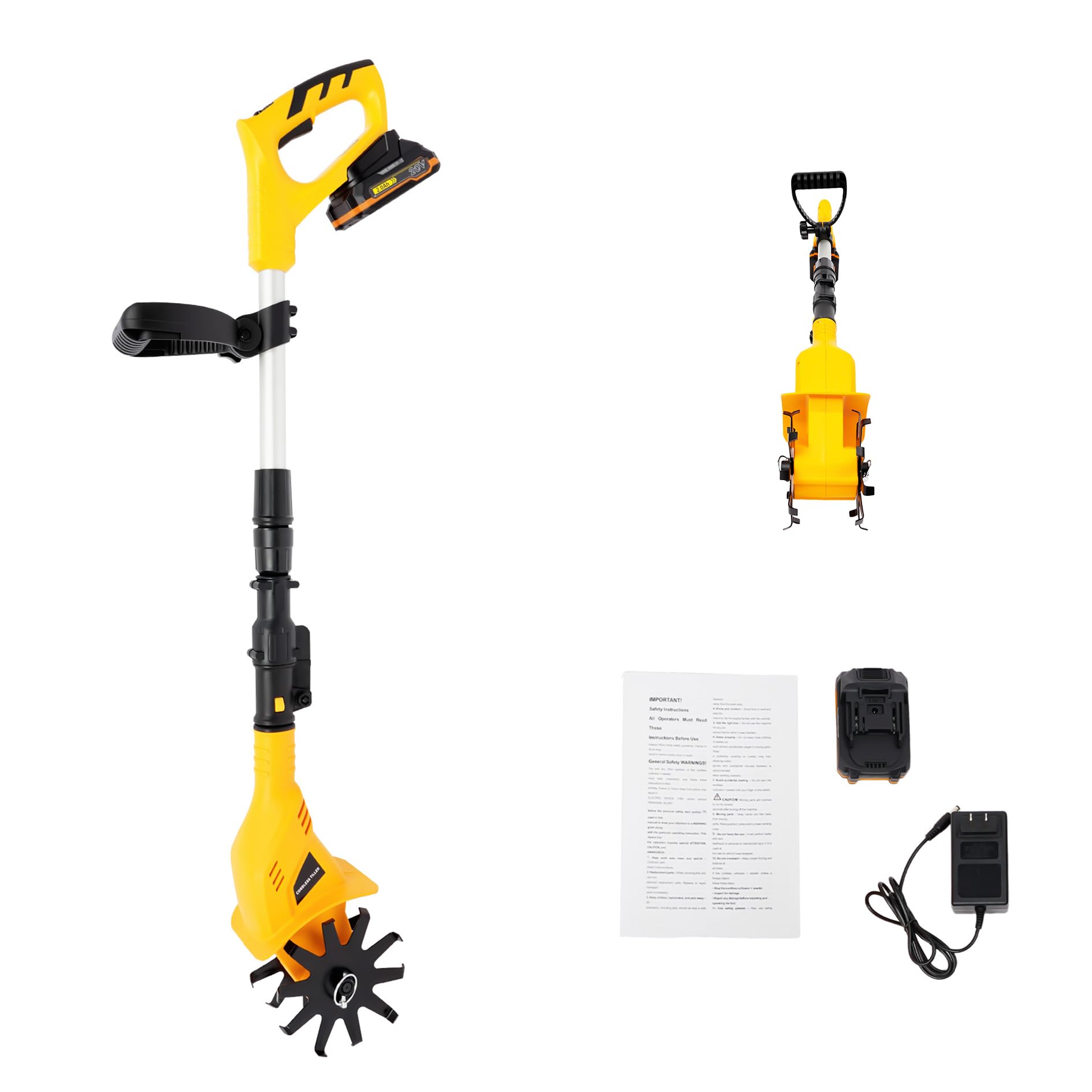 Motoculteur électrique avec Double Sécurité Interrupteur, 250 TR/m