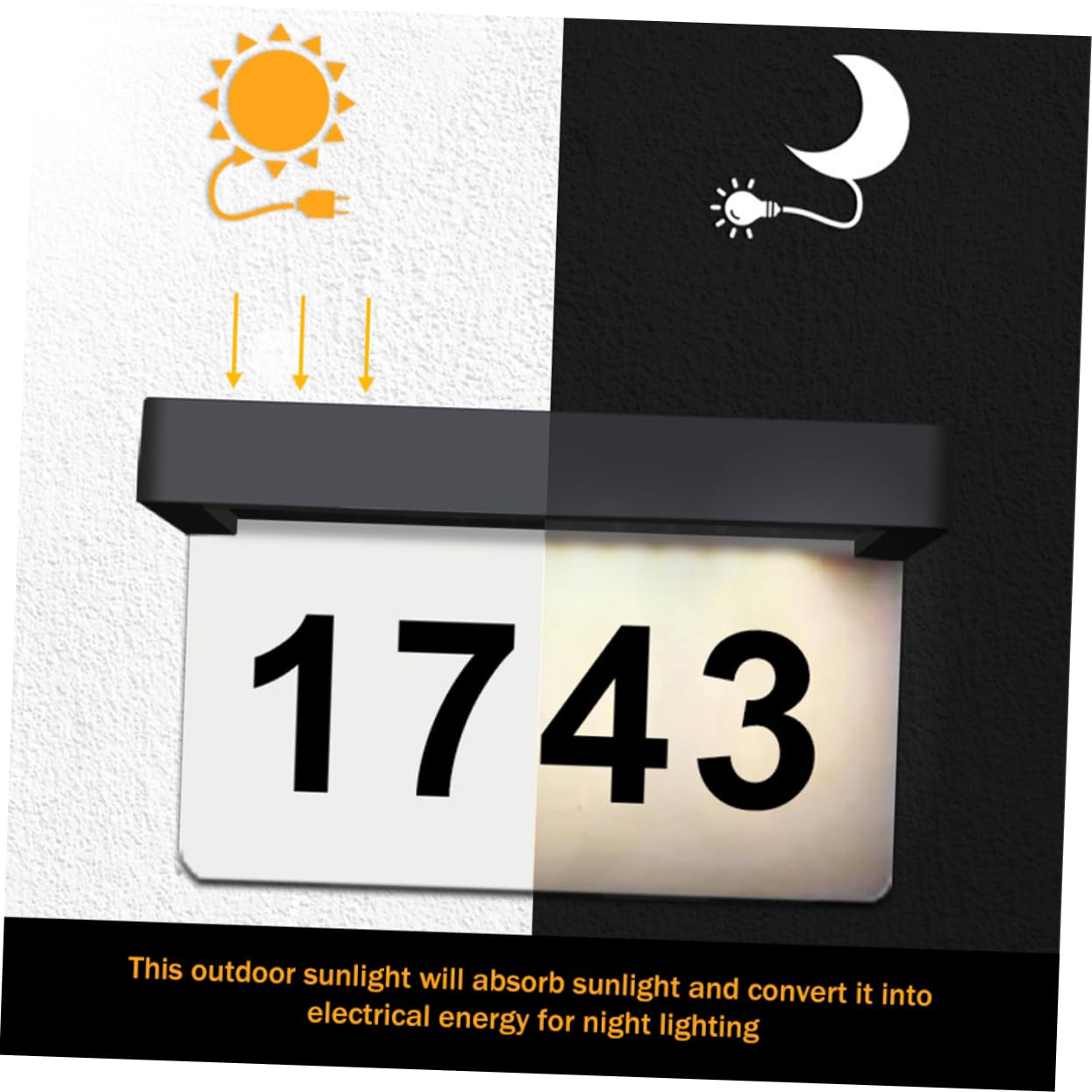 HEMOTON Luce Solare Led Per Esterno Numeri Civici Alimentati Ad Energia Solare Luci Da Cortile Solari Durevoli Facile Installazione e Uso Pratico