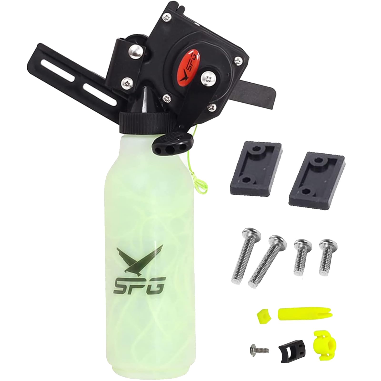 SOPOGER Bowfishing Reel for Recurve and Compound Bow, Bottle Style Bow Fishing Reel Kits with 40 Meters Smooth Dacron Line for Small and Big Fish (Fishing Reels Kits)