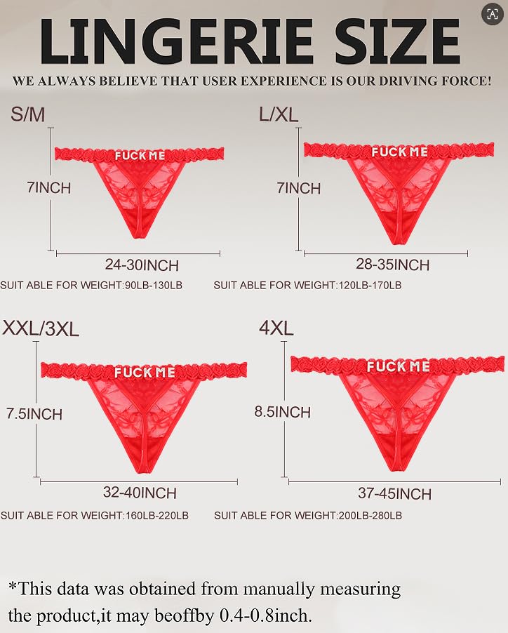 Image of Sexy Underwear for Women Lace Panties Sexy Thong with Funny Rhinestone Letters for Couple Gifts