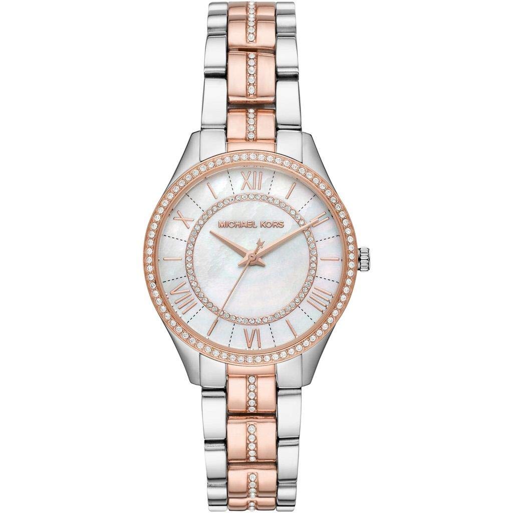 Michael Kors Lauryn Reloj para Mujer, Movimiento de Cuarzo con Correa de Acero o Piel