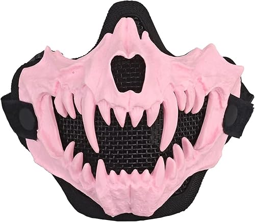 Yzpacc Máscaras de media cara Airsoft Máscara táctica de protección facial con malla para Halloween, Paintball, CS, Caza