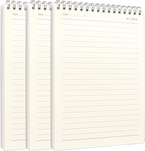 Miniatura 1 de FYY Cuaderno de espiral con rayas universitarias A5, paquete de 3, cuaderno espiral encuadernado en la parte superior de PP, cuaderno a rayas a