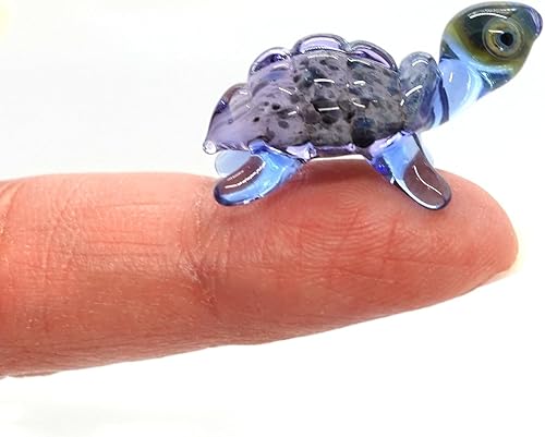 Miniatura 11 de Figuras pequeñas de cristal soplado de tortugas marinas, arte de animales, coleccionable, regalo hecho a mano, decoración del hogar (verde)