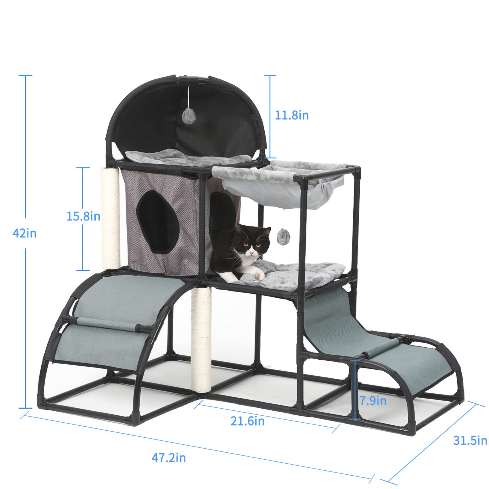イーストリバーJOYO Cat Tree Hammock, Tree House Cat Indoor for Posts, Cats, Tower, Ladder, MultiLevel