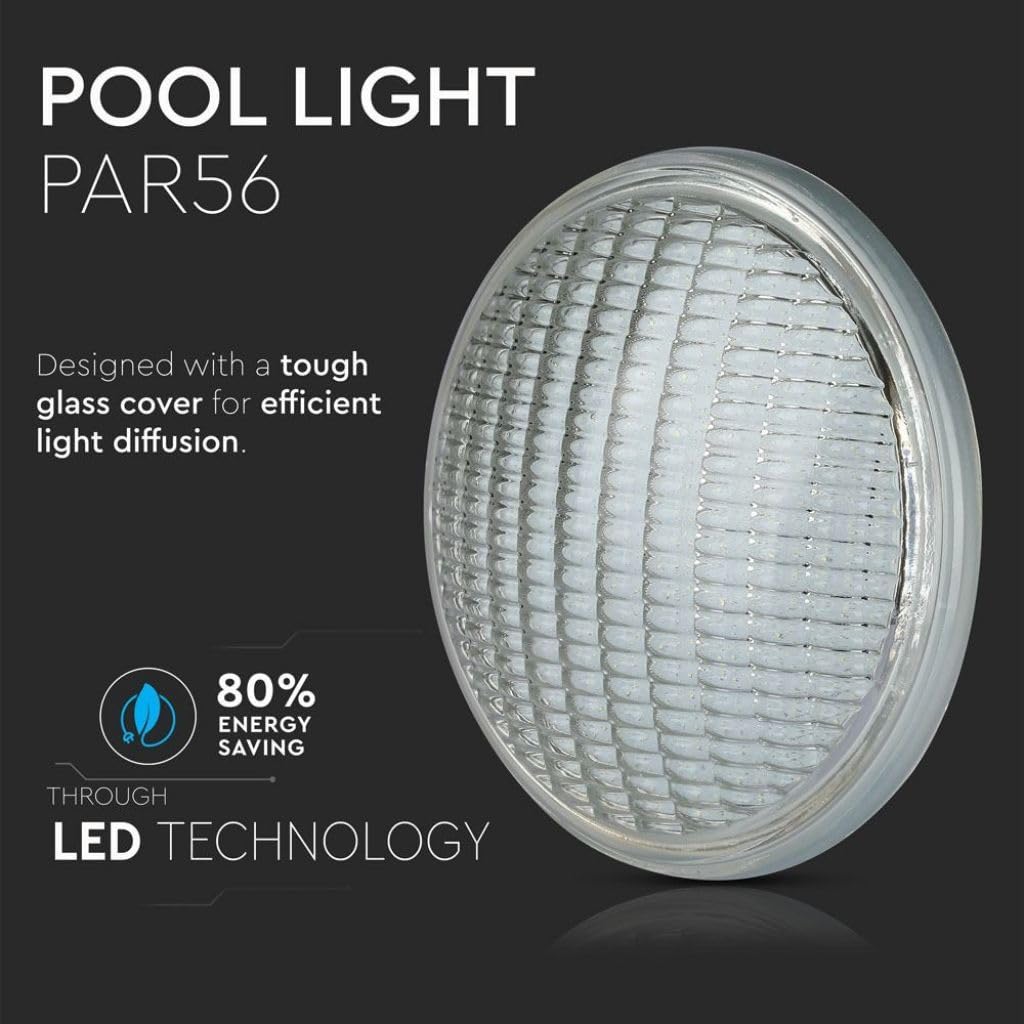 V-TAC VT-1262 12W PAR56 Pool-Leuchte Einbauleuchte Kaltweiß 6500K Wasserdicht IP68 - SKU 7559