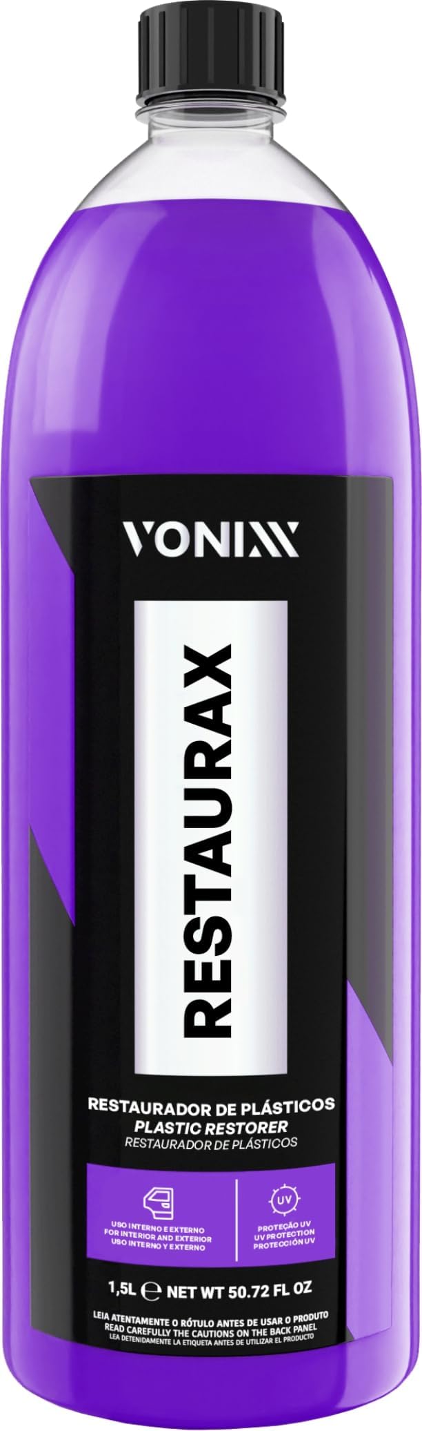 Vonixx Restaurax Plastic Restorer 50.7 fl oz (1.5L) - Restore Interior and Exterior Plastic, Bumpers, Trims, dashboards, Door Panels, Dressing protectant