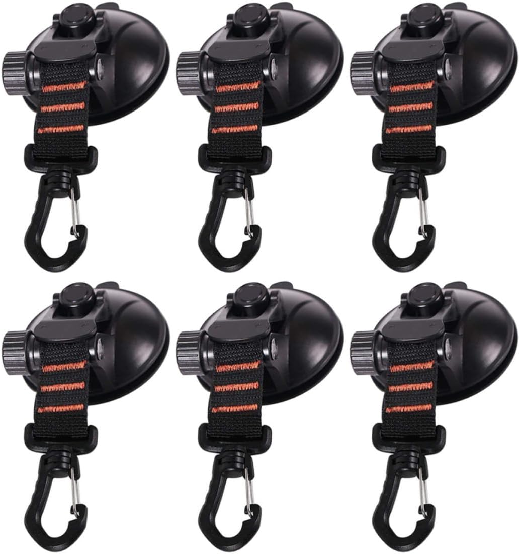 PRETYZOOM 6pcs Car Window Suction Cup Hooks ABS for Outdoor Camping
