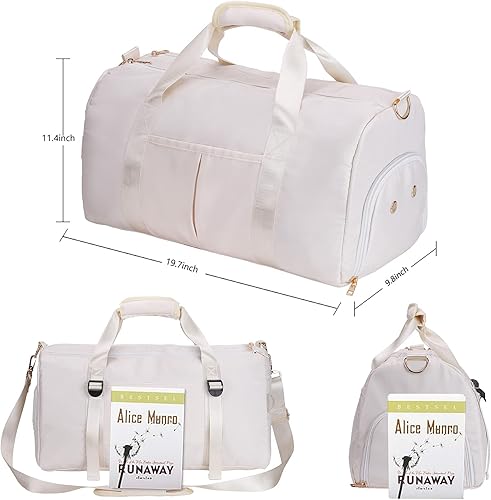 Miniatura 5 de ICEIVY Bolsa de lona para gimnasio, seca y húmeda, separada, bolsa de deporte para entrenamiento, bolsa de yoga con mochila con cordón adicional,