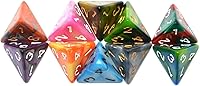 Vista 2 de SmartDealsPro Paquete de 10 dados poliédricos multicolor D4 D6 D8 D10 D12 para juegos de mesa Dungeons and Dragons DND RPG MTG (doble color, D4)