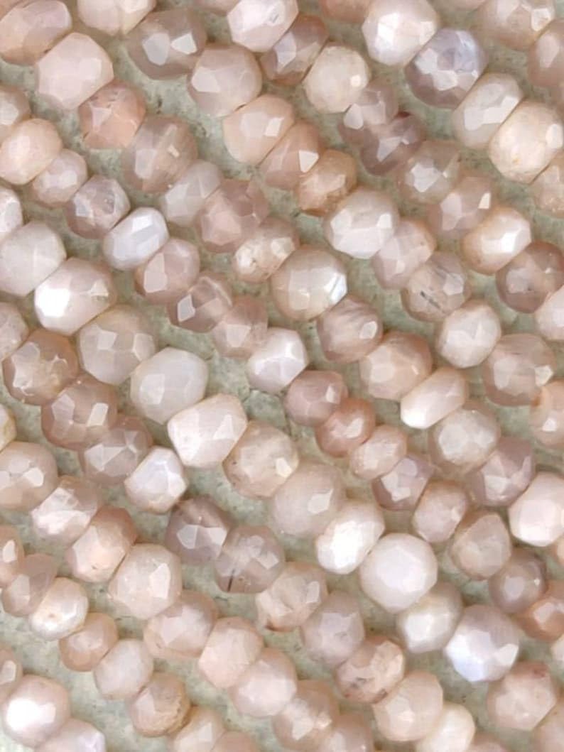 Naturalny czekoladowy kamień księżycowy okrągłe fasetowane koraliki 4-4,5 mm 33 cm długi sznurek biżuteria tworzenie kamieni szlachetnych koraliki do naszyjnika bransoletki