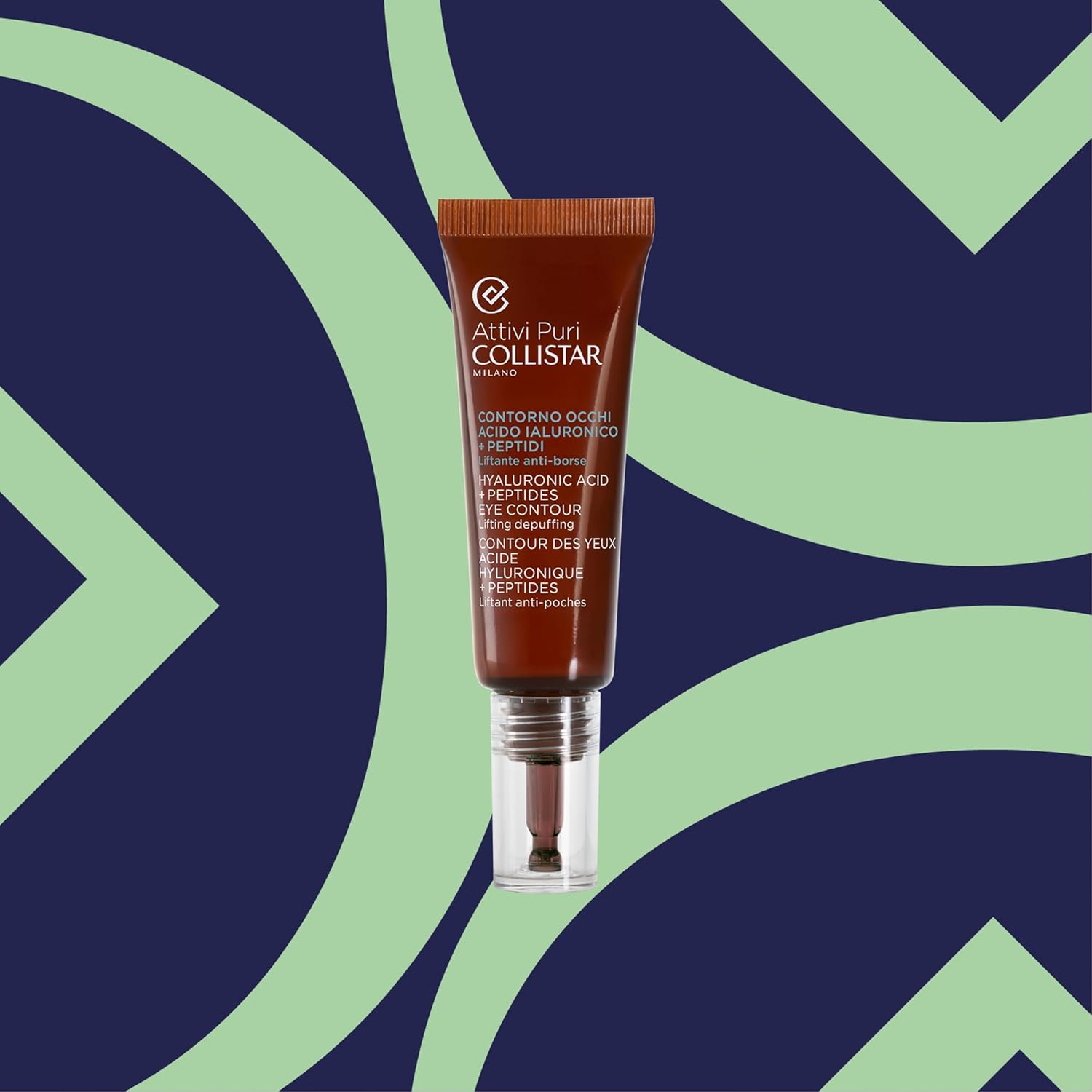 Collistar Attivi Puri Hyaluronic Acid + Peptides Eye Contour Lifting Depuffing, 0.5 Fl Oz. made in Italy [italian import]