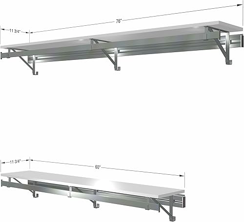 Miniatura 36 de RCMBY Elite 80" Top and Bottom Shelf Rod kit with Long Hang White Closet System
