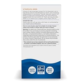 Nordic Naturals Vitamin D3 5000, Orange - 200 Mini Soft Gels - Support for Healthy Bones, Mood, & Immune System - Vegetarian - Non-GMO - 200 Servings