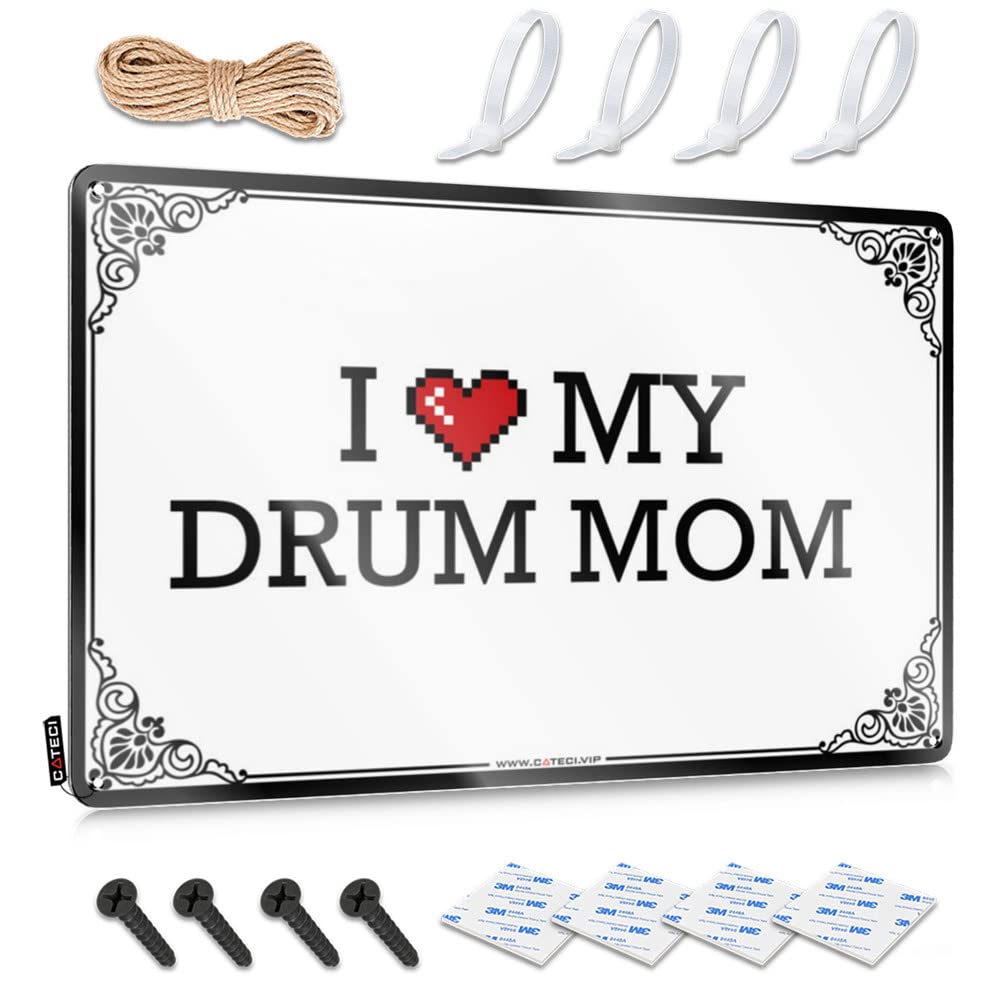 Emo Decorations Collection | I Love My Drum Mom Americana Pub Decoration(30X40CM)