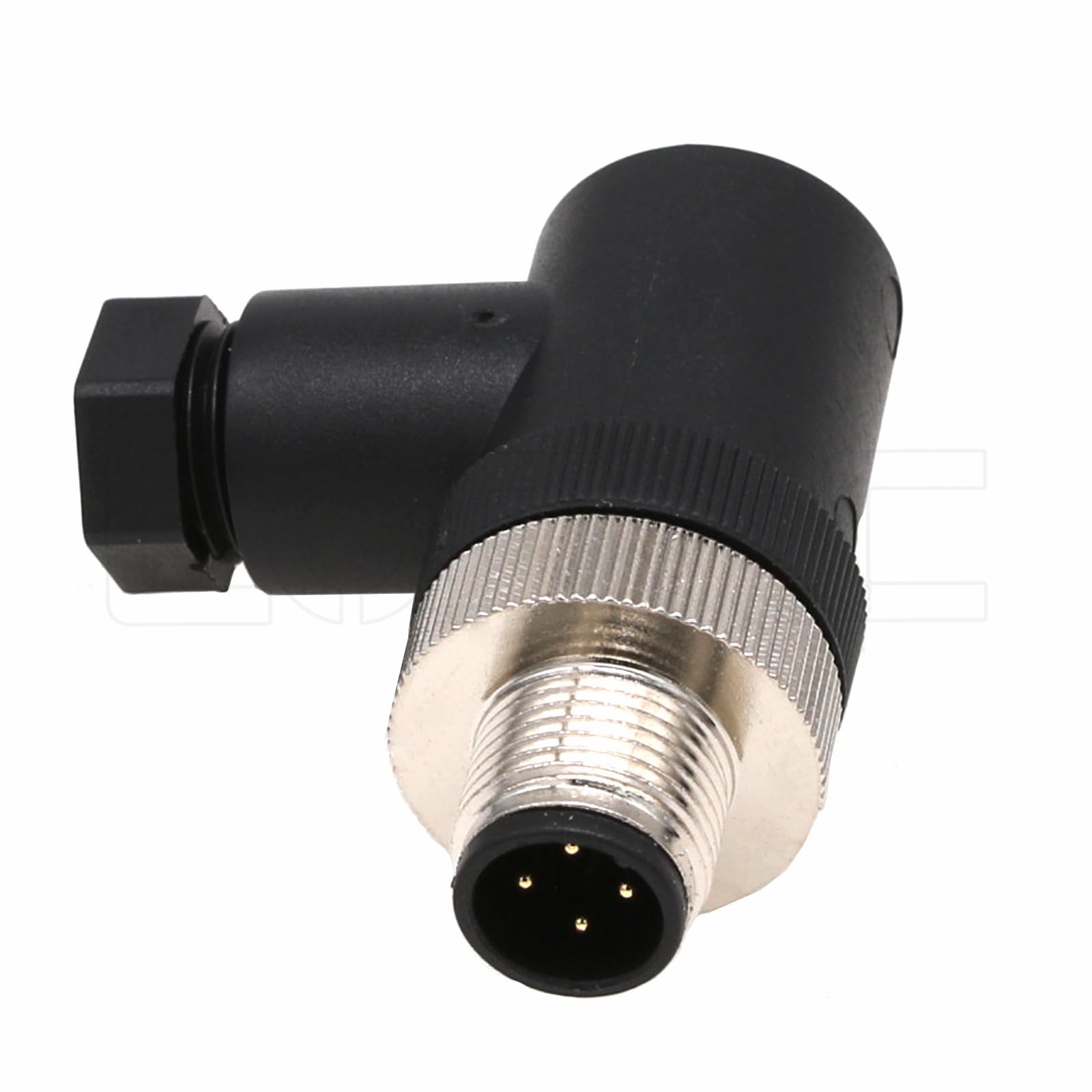 Right Angle M12 A Code 4 Pin Male Circular Aviation Plug Industrial Sensor Connector Waterproof 12mm Connector Plug Cable Adapter