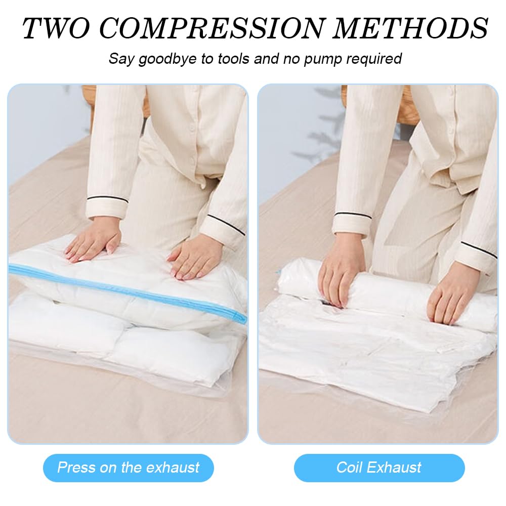 15 Sacs Sous Vide Pour Vêtements - Compression Sans Pompe, Rangement Voyage Et Maison - 14