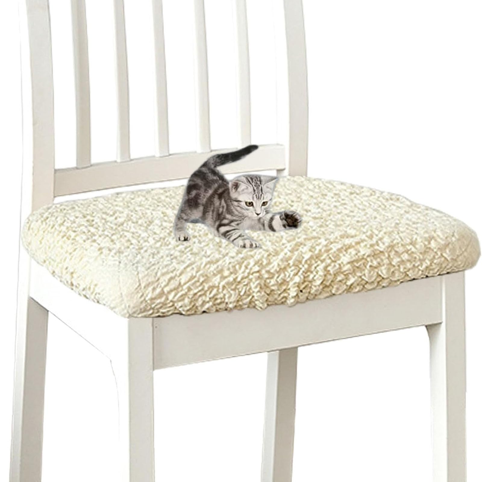 Housses fauteuil à oreilles velours beige pour salon chaleureux familial