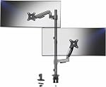 VIVO Dual Monitor Arm Extra Tall Mount for Screens up to 32 inches, Mechanical Height Adjustment, Full Articulating Heavy Duty VESA Stand with Desk C-clamp and Grommet, STAND-V012K