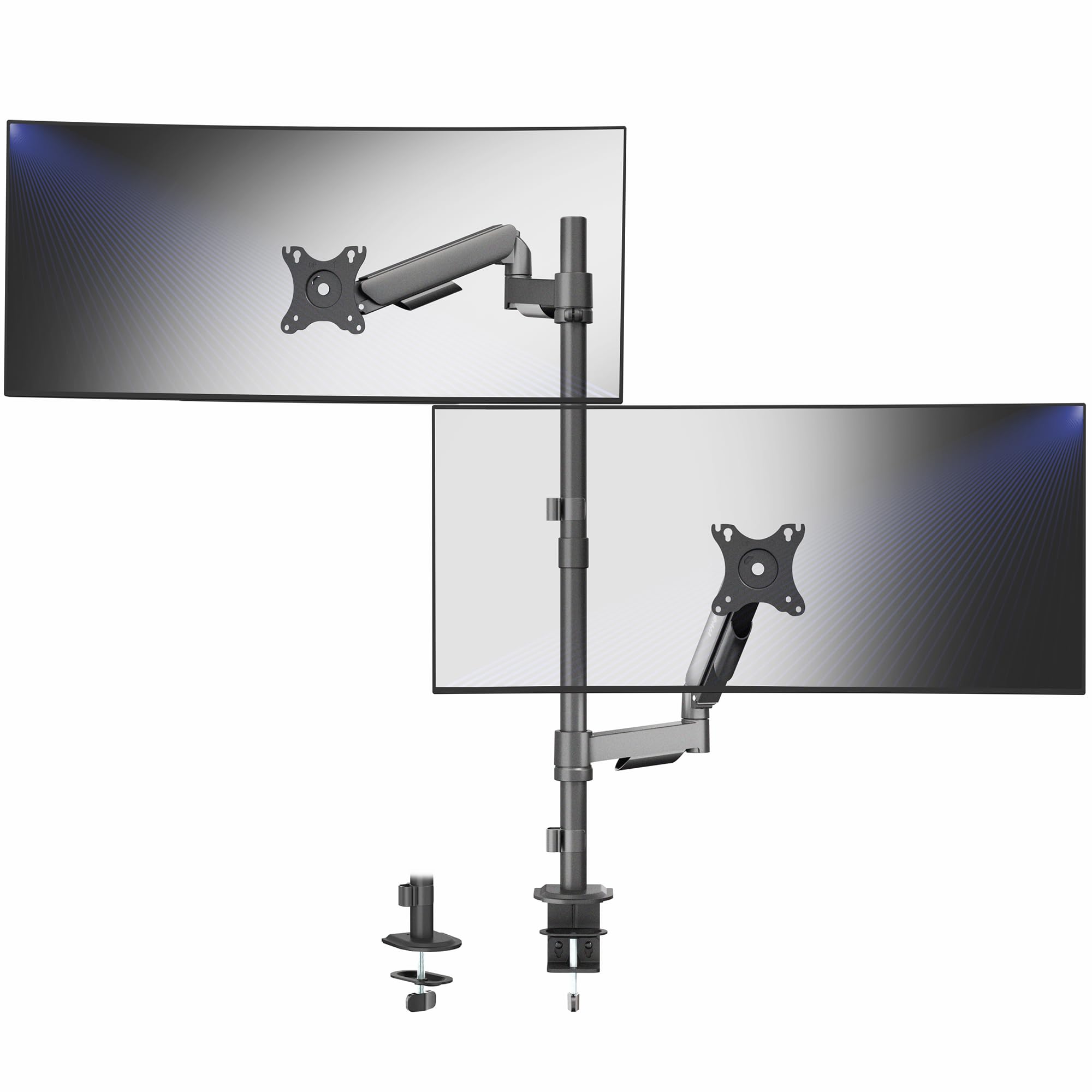 VIVO Dual Extra Tall Pneumatic Monitor Arm Mount for Screens up to 32 inches, Articulating VESA Stand