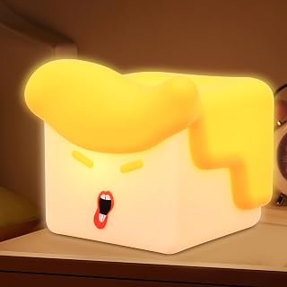 LED Squish Night Light, Rechargeable Bedside Touch Lamp, 3 Levels Dimmable/Timer Night Light Cute Silicone lamp, Portable Cartoon Charging lamp, Room College Dorm Décor