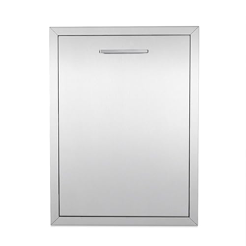 Miniatura 4 de yuxiangBBQ Cajón de basura doble extraíble de acero inoxidable para cocina al aire libre, almacenamiento para dos papeleras comerciales de 10 galones