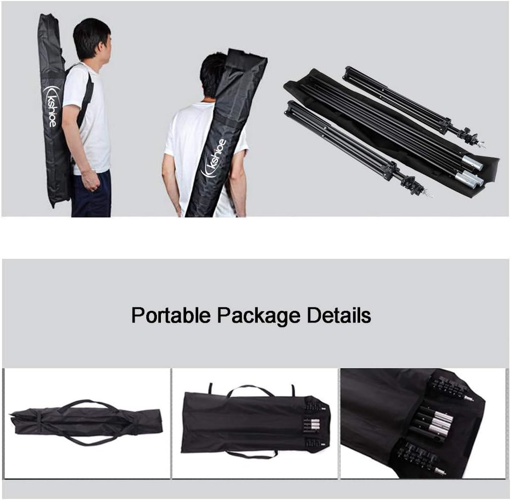 Photography Softbox Lighting Kit Studio Lights Photo Backdrop Stand Kit 3 Color (Black & White & Green) 6.6 x 10 ft Background Screen,with Carry Bag