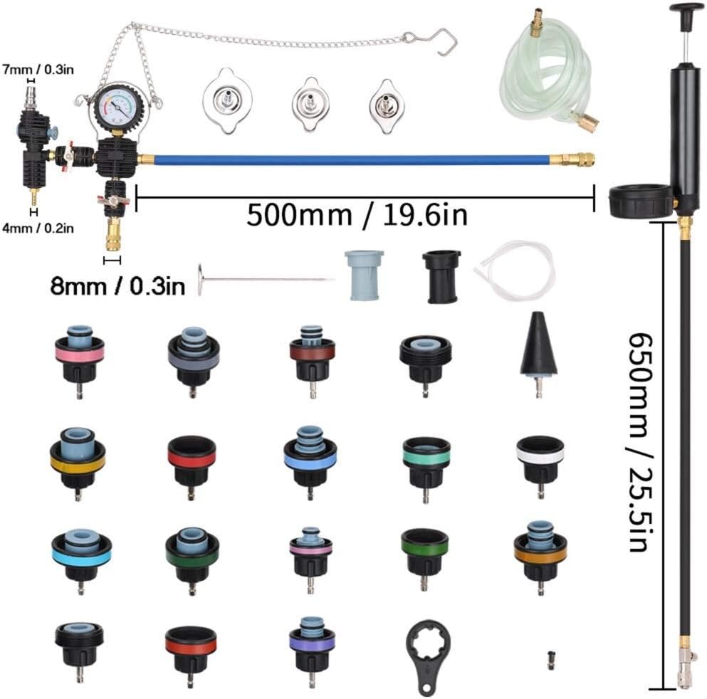 Lucky Seven 28 Pcs Universal Radiator Pressure Tester, Vacuum Type Cooling System Tool Kit w/Carrying Case,Pressure Tester Kit,Cooling System Pressure Tester Kit : Automotive