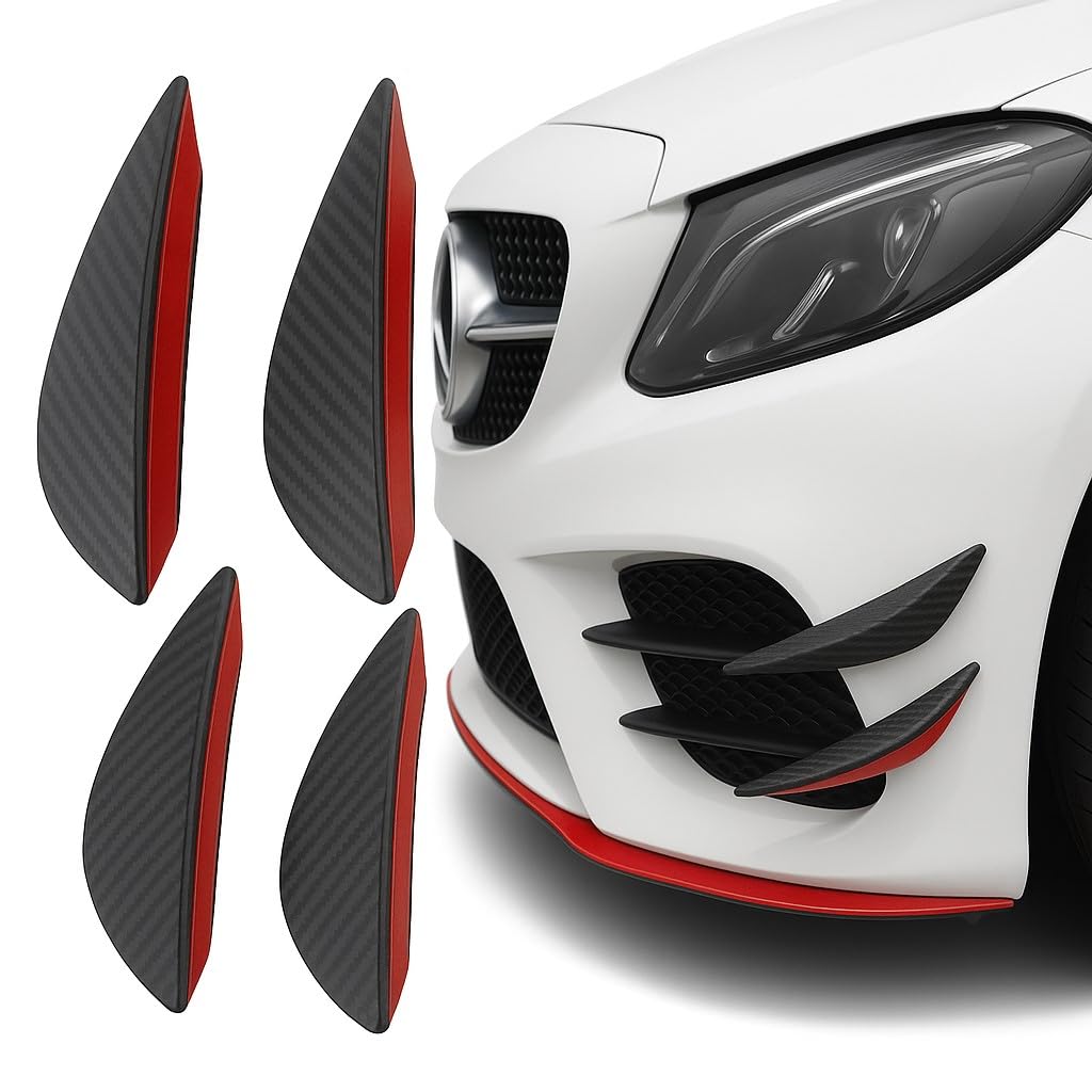 4 Pcs | Air Knife Carbon Auto Front Bumper Protector | Lip Splitter Styling | Best Design Car Accessories for Front Bumper Protection for All Cars & SUVs