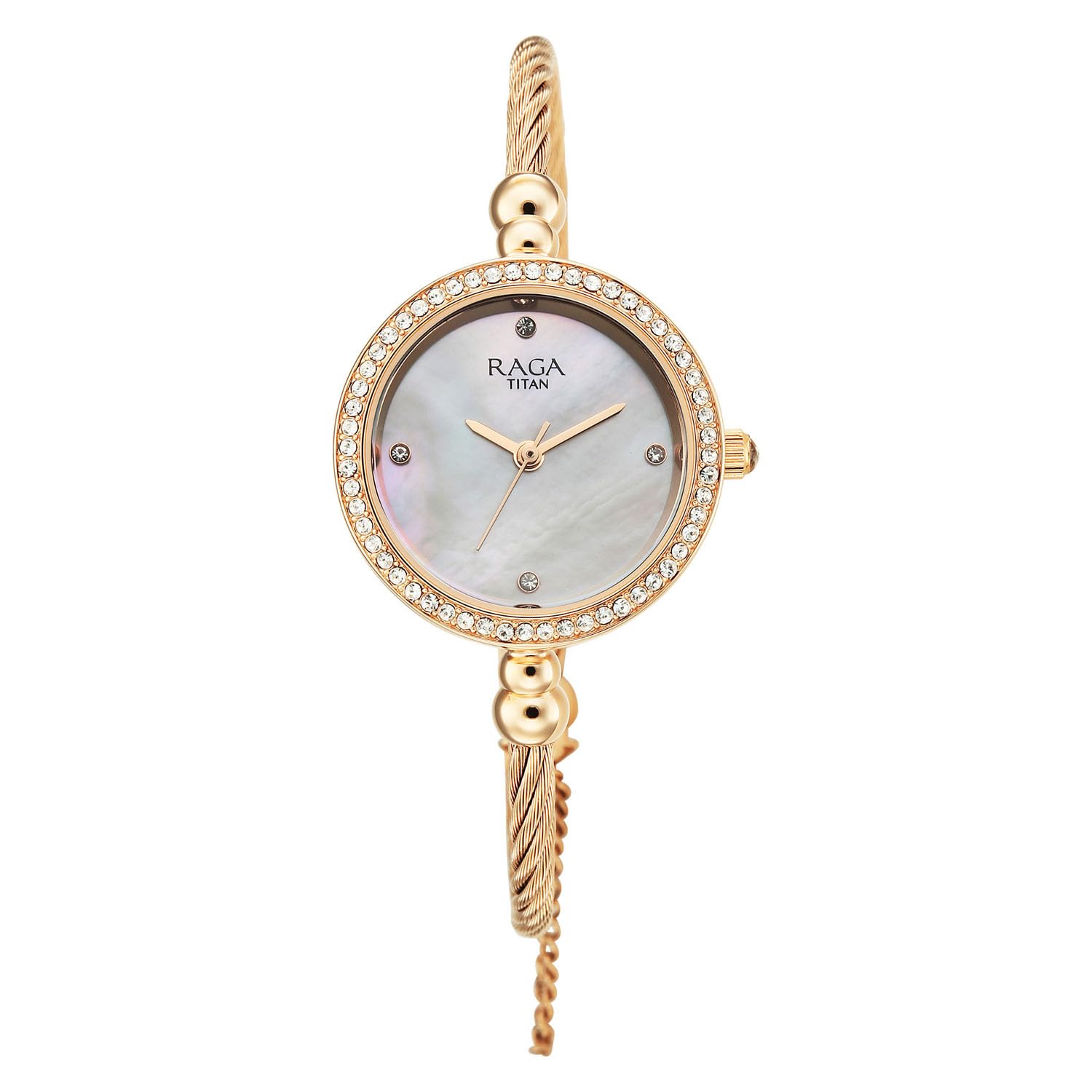 Raga Spotlight 2.0 Quartz Analog 3Hands Display White Dial Textured Kada Color Strap Watch for Women - 95425WM01-image-32