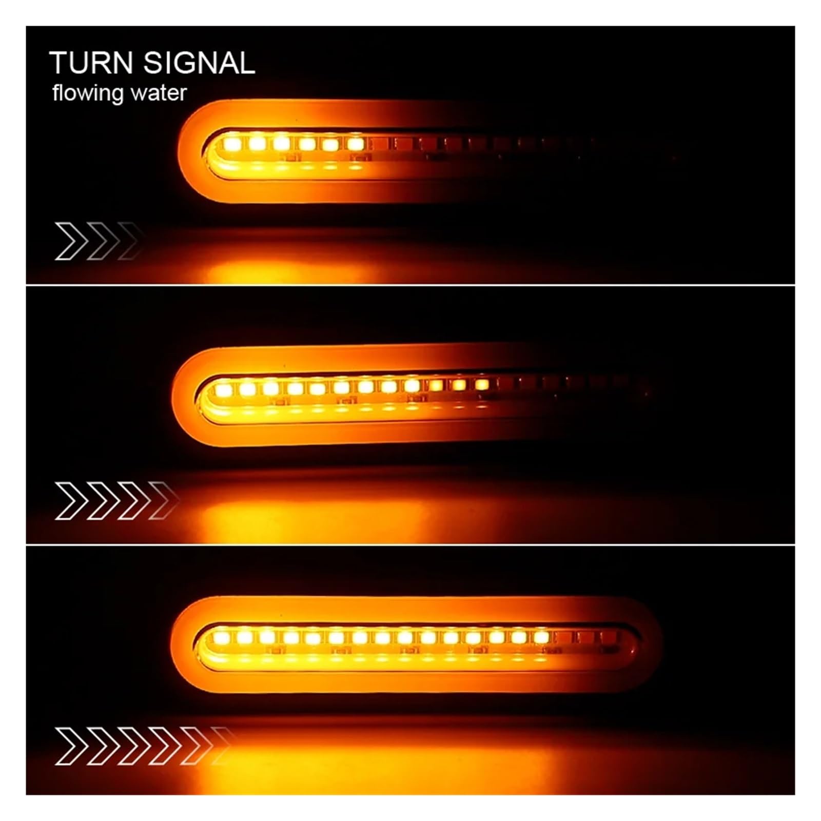 Feu Pour Arrière Pare-chocs 3 En 1 LED Frein Arrière Remorque Coulant Clignotant DRL ATV Arrêt Arrière Lampe D'avertissement(2pc 55 LED 124mm)