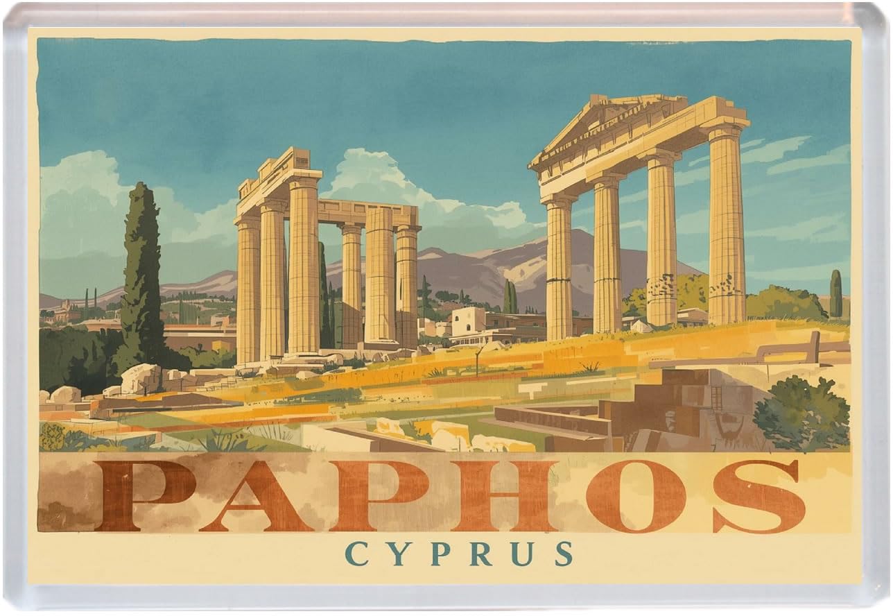 Baked Bean Store Multicolor Paphos - Cyprus - Jumbo Artistic Fridge Magnet 96 X 67Mm Bbsfhm3024