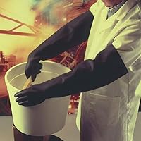 Vista 6 de Guantes de goma largos reutilizables resistentes a los productos químicos, de 22 pulgadas, guantes largos impermeables para lavar platos, guantes