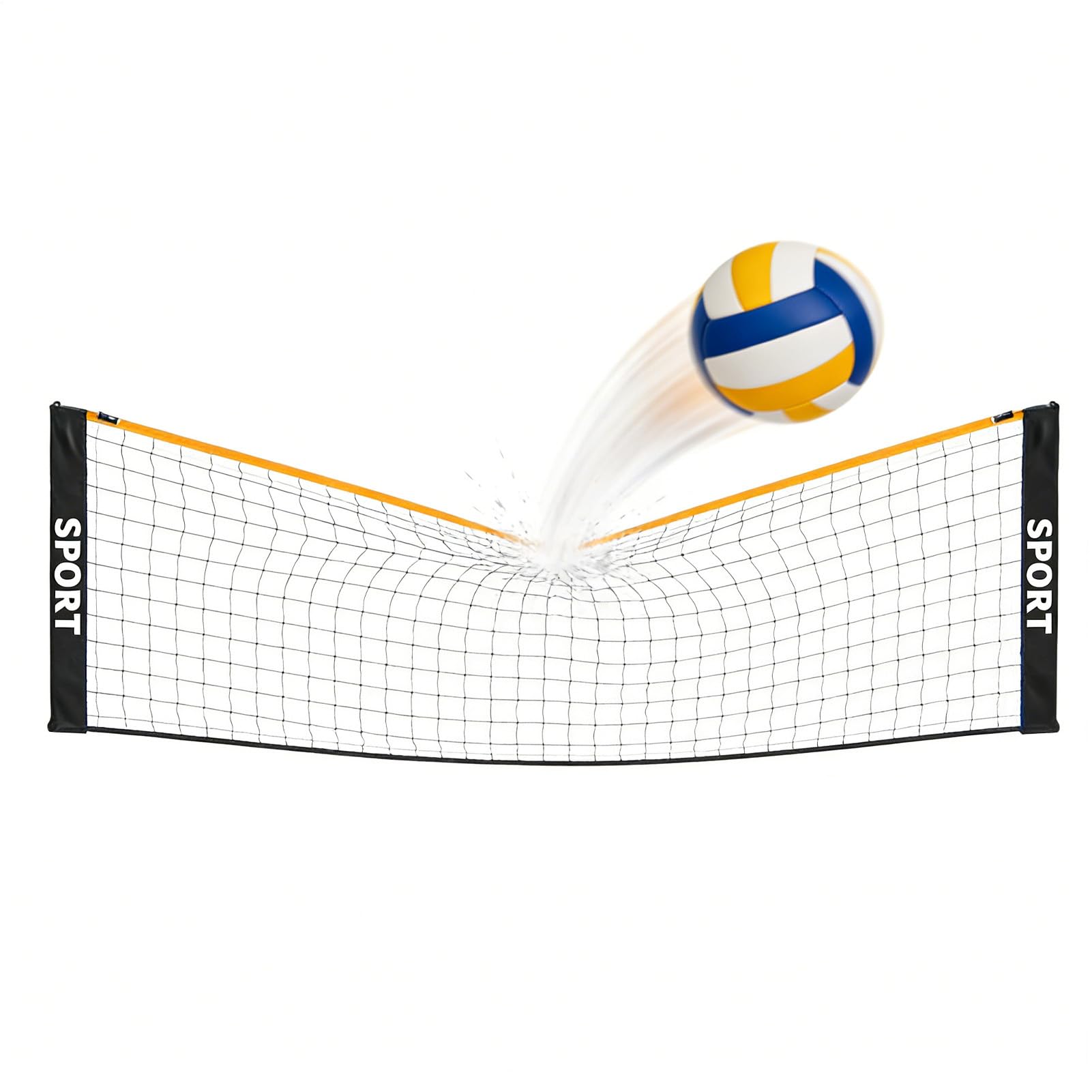 Rete da Badminton per Giardino - Altezza Regolabile 3/4/5 mt,Rete da Pallavolo Portatile 3/4/5 mt | per Bambini e Adulti Spiaggia Piscina Esterno Interno Allenamento Competizione