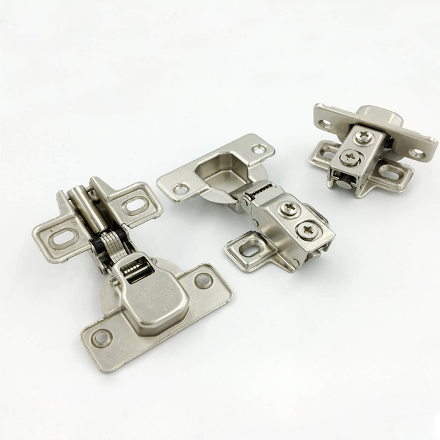LIKERAINY 95 Deg Pełna Nakładane Zawias Ramowy 35mm z Amortyzatorem Hydraulicznym do Drzwi Szafy Kompaktowe z Miękkim Domykaniem Krótkie Mini Zawiasy 8 pcs