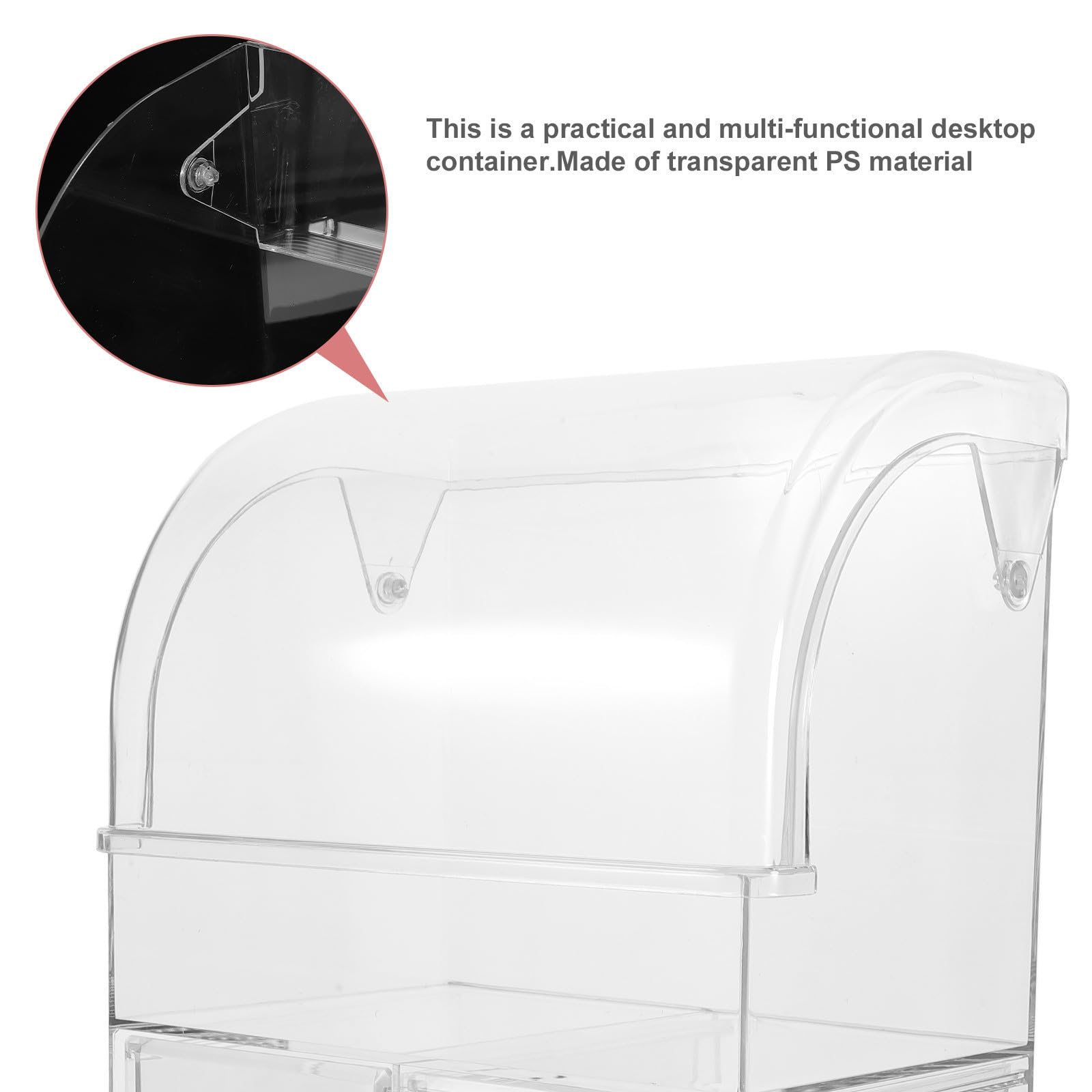TEHAUX Eleganter Make Up Organizer mit Schubladenregal aus Ps für Schminktisch Große Fächer und Mehrere Kleine Schubladen zur Einfachen Kosmetik und Hautpflegeaufbewahrung zu Hause