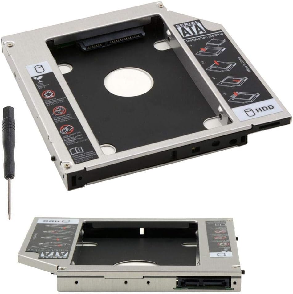SATA 2nd 2.5'' Hard Drive Caddy for 12.7mm Universal CD/DVD-ROM - Expand Your Data Storage on Your Laptop with HDD/SSD