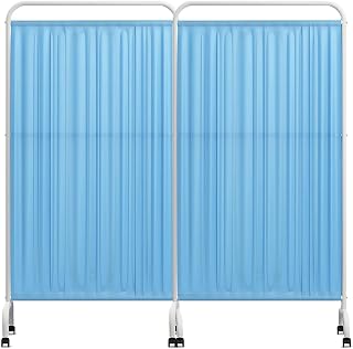 6FT Portable Room Divider with Lockable Casters, Folding Medical Privacy Screen,Adjustable Panels for Hospitals, Clinics, Bedrooms, Waterproof Fabric, Durable Stainless Steel Frame (2)