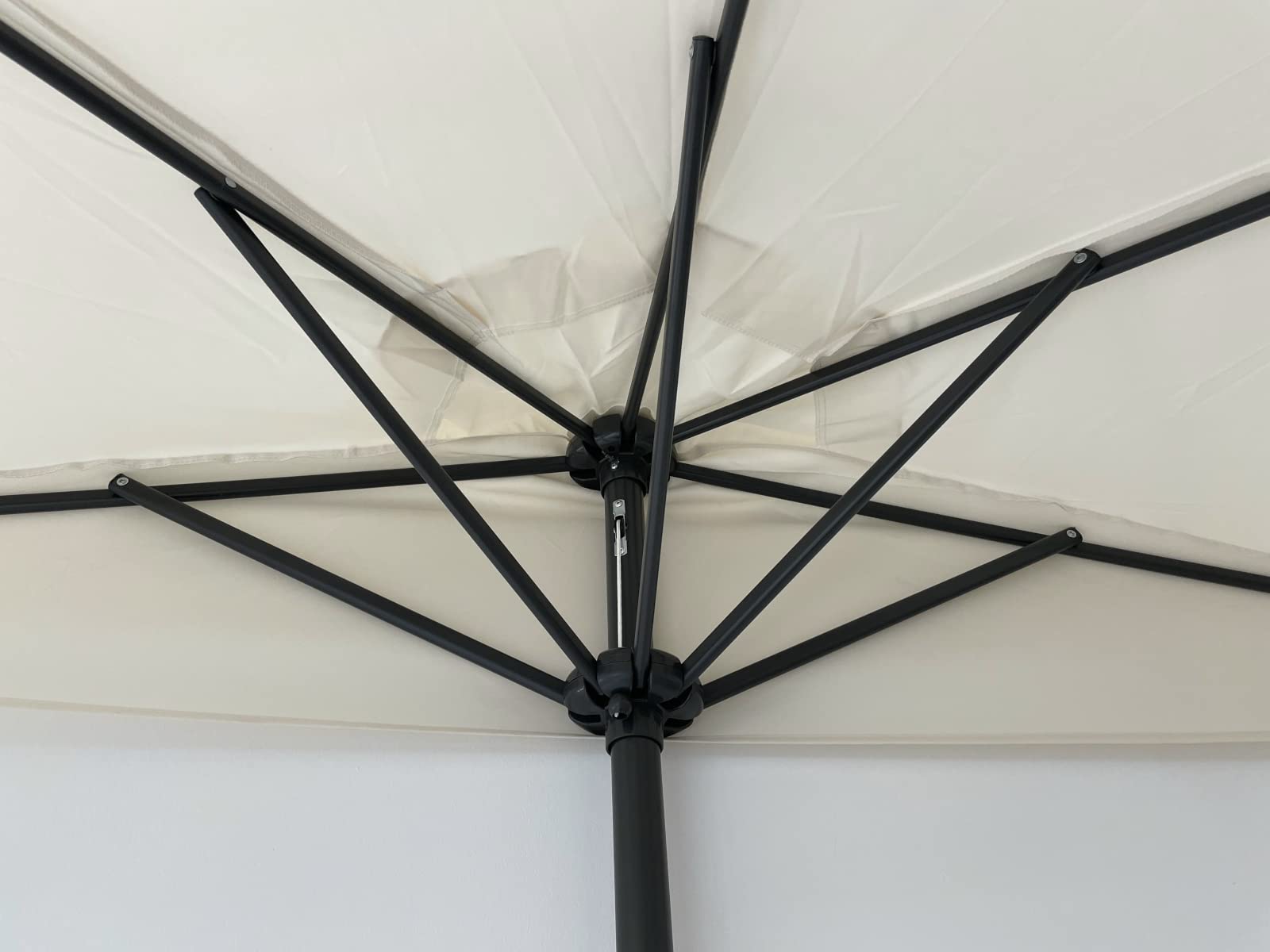 eacommerce Mezzo Ombrellone a Parete da giardino Mezzaluna 270 cm in Alluminio con Base INCLUSA