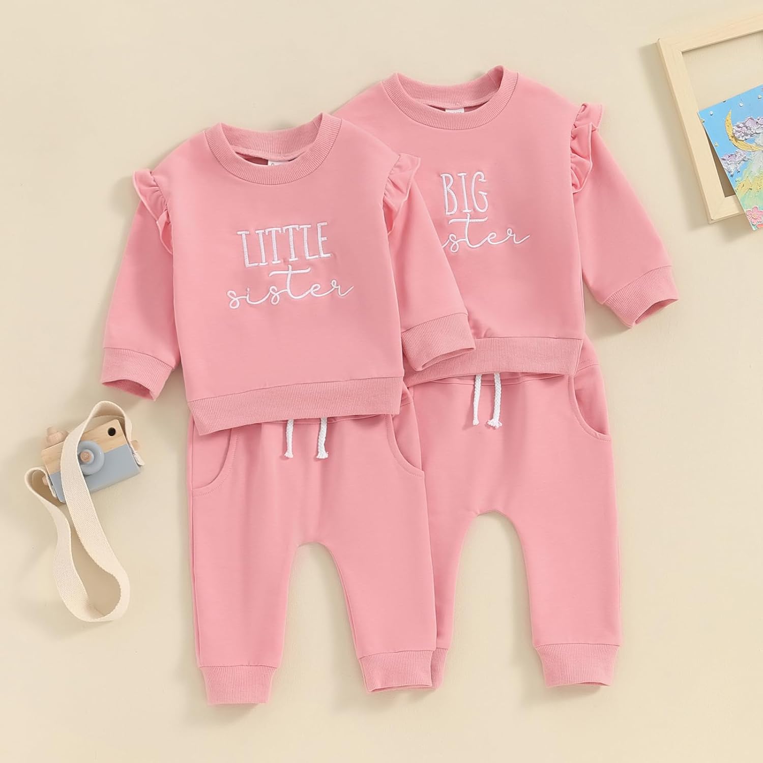 Sibling Matching Outfits Newborn Toddler Baby Long Sleeve Crewneck Sweatshirt with Pants Cute Fall Winter Clothes - Image 7