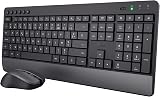 Trust Trezo AZERTY Belgian Wireless Keyboard, Durable, Quiet and Ergonomic, Long Battery Life of 48 Months, 2.4 GHz, PC, Laptop, Computer, Black - 1