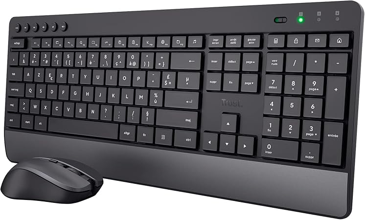 Trust Trezo Ensemble Clavier Souris sans Fil, Configuration AZERTY