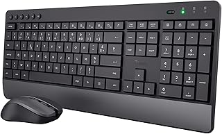 Trust Trezo Wireless Keyboard and Mouse Set, French AZERTY Configuration, Durable Design, Quiet and Ergonomic Keyboard, Lo…