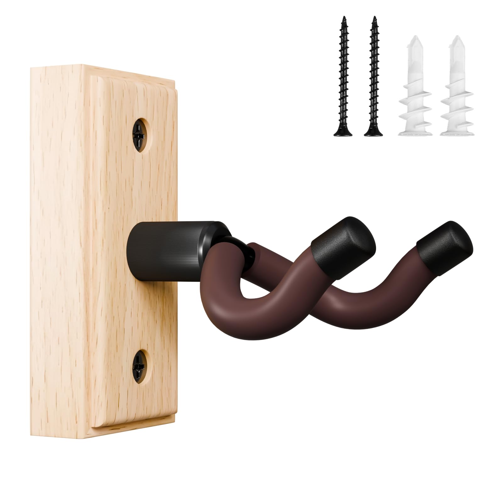 DIDA Guitar Wall Mount, Premium Solid Wood Guitar Hanger, Guitar Accessories, U-Shape Hardwood Guitar Holder Hook (Beechwood, 1 Pack)