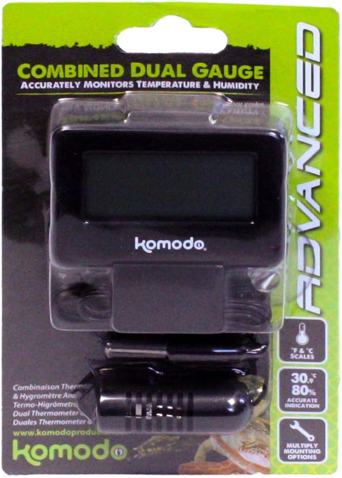 Komodo Advanced Combined Digital Thermometer and Hygrometer,Black