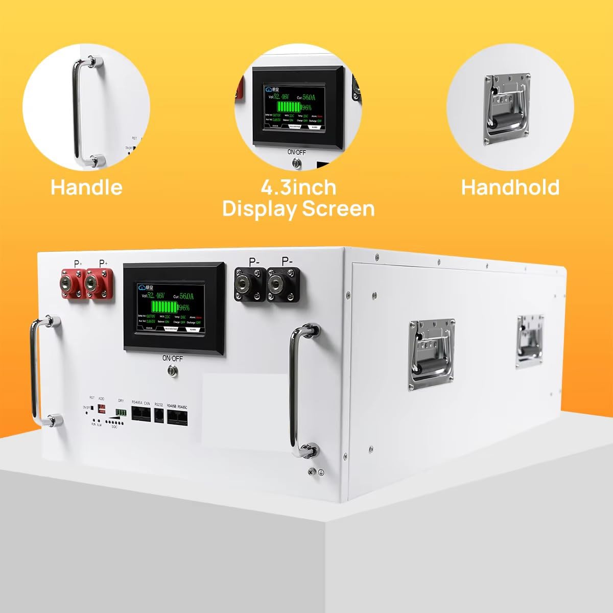 Kit Batteria per Impianto Fotovoltaico 51,2V 280Ah/314Ah/320Ah LiFePO4 Senza Celle, Pacco Batteria 48V con BMS, Espandibile fino a 16 Unità, Accumulo Solare, Off-Grid, Emergenza