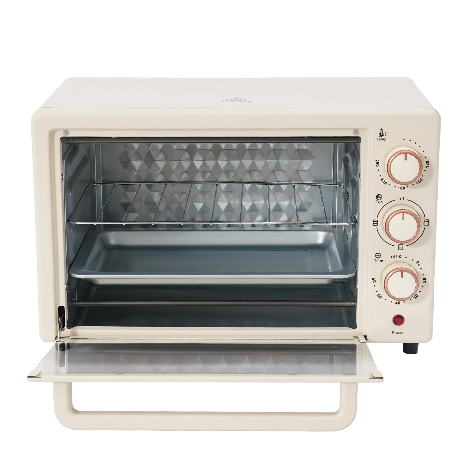 Mini four 22 litres | Four | Minuteur 60 min | 1000 W | Températures de 120 °C à 250 °C pour poulet rôti, pizza, saucisses, gâteaux aux œufs